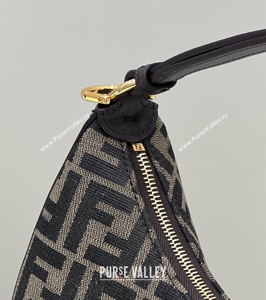 Fendi Fendigraphy Small Hobo Bag in FF Fabric Brown 2025 80058 (CL-250210037)