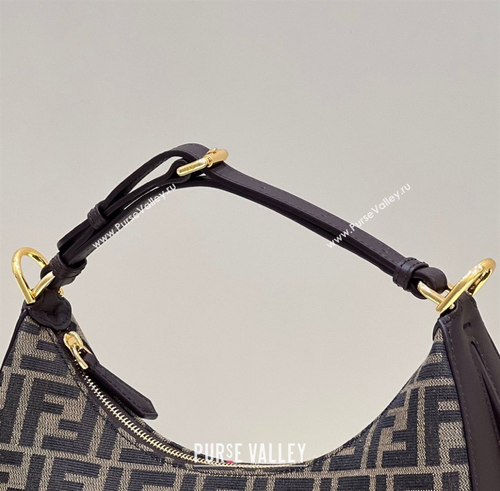 Fendi Fendigraphy Small Hobo Bag in FF Fabric Brown 2025 80058 (CL-250210037)