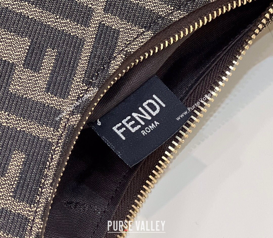 Fendi Fendigraphy Small Hobo Bag in FF Fabric Brown 2025 80058 (CL-250210037)