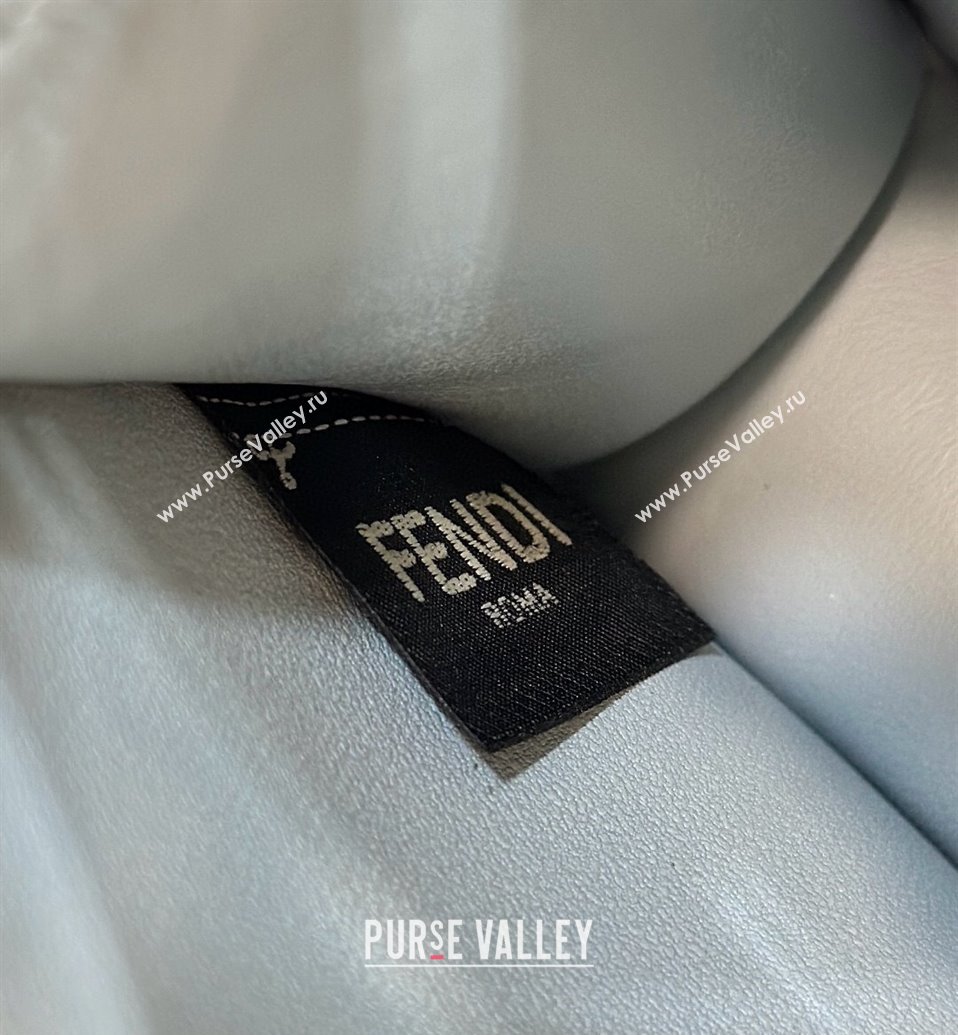 Fendi Peekaboo ISeeU Petite Bag in Grained Leather with Oversized topstitching Glacier Blue 2025 80133 top (CL-250210004)