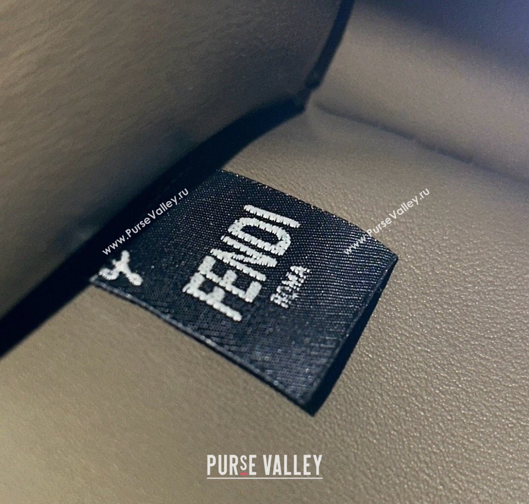 Fendi Peekaboo ISeeU Petite Bag in Grained Leather with Oversized topstitching Green 2025 80133 top (CL-250210008)
