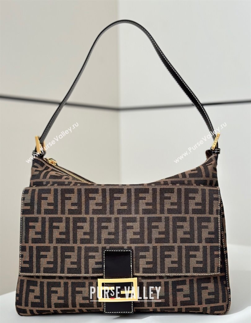 Fendi Large Hobo Bag in Brown FF Fabric 2025 8329 (CL-250210039)