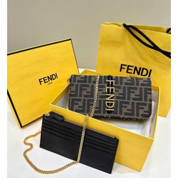 Fendi Fendigraphy Wallet On Chain Mini Bag in Brown FF Fabric 2025 A076 (CL-250210041)
