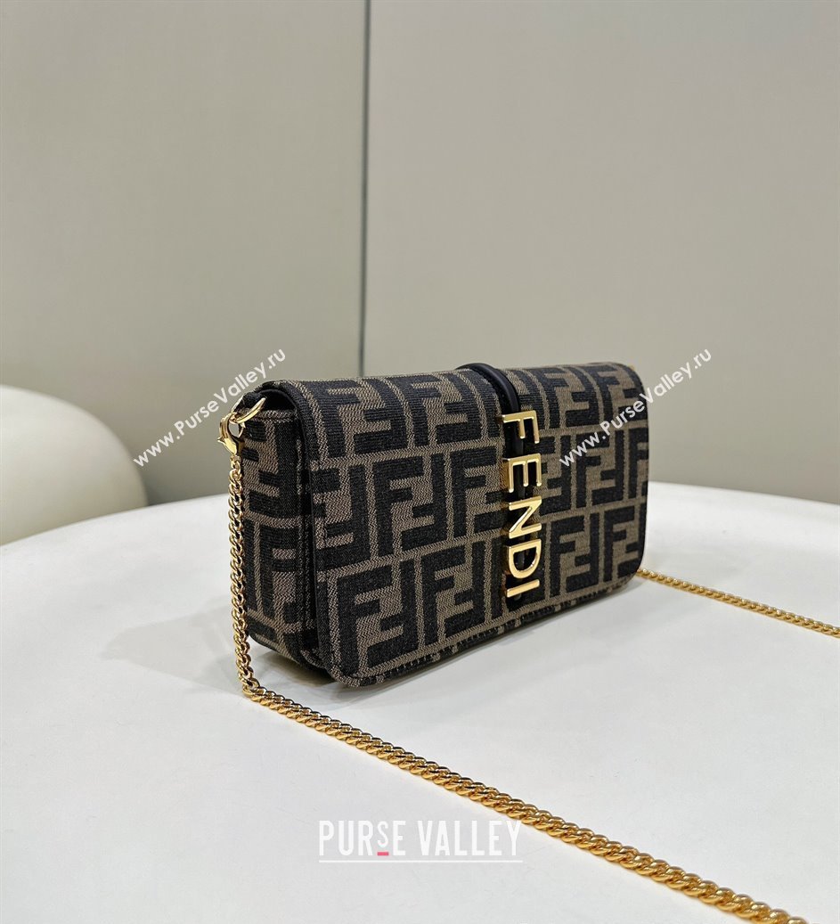 Fendi Fendigraphy Wallet On Chain Mini Bag in Brown FF Fabric 2025 A076 (CL-250210041)