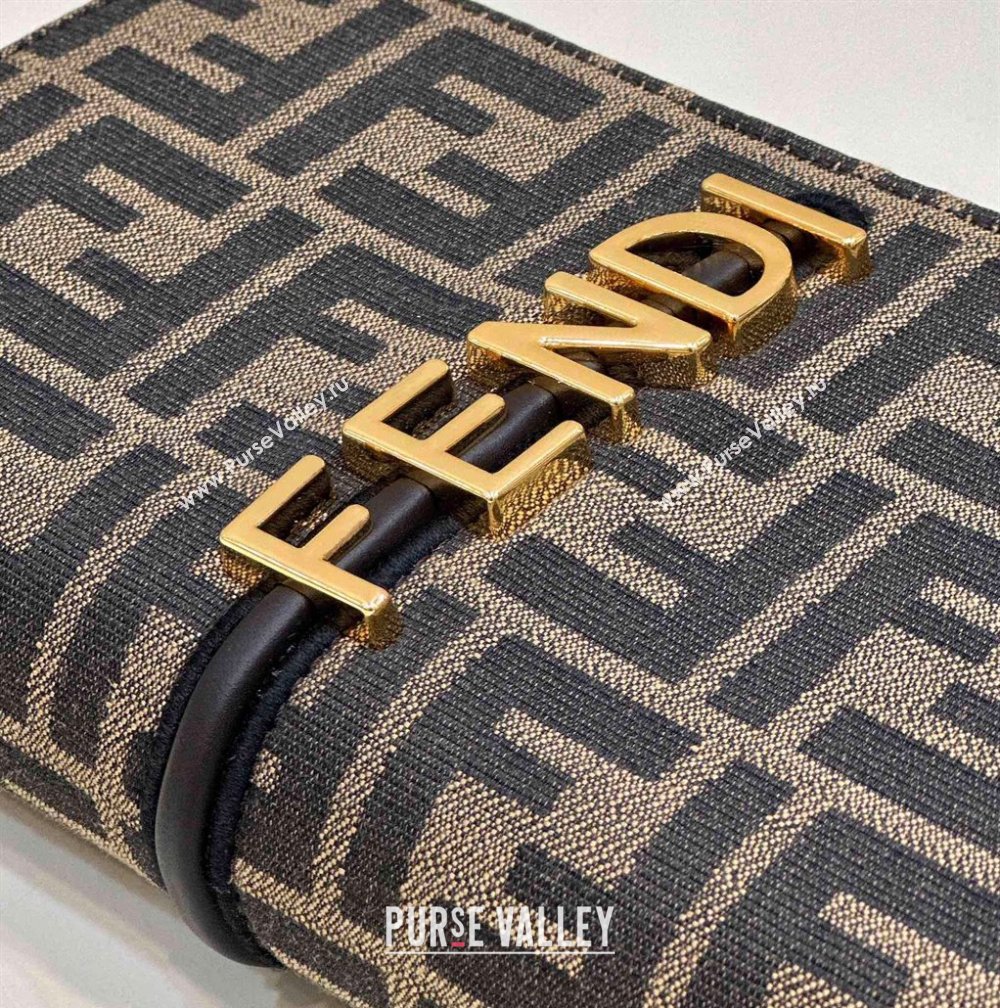 Fendi Fendigraphy Wallet On Chain Mini Bag in Brown FF Fabric 2025 A076 (CL-250210041)
