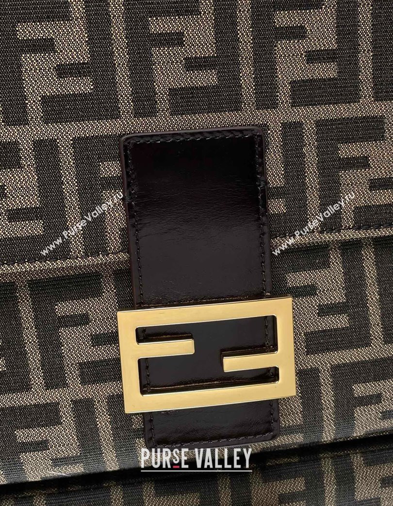 Fendi Vintage Medium Hobo Bag in FF Fabric Brown/Gold 2025 0210 (AFEI-250210044)