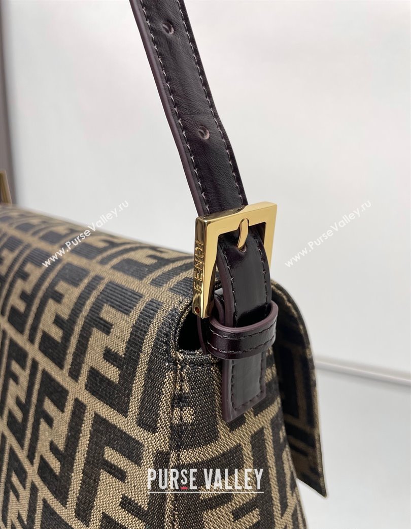 Fendi Vintage Medium Hobo Bag in FF Fabric Brown/Gold 2025 0210 (AFEI-250210044)