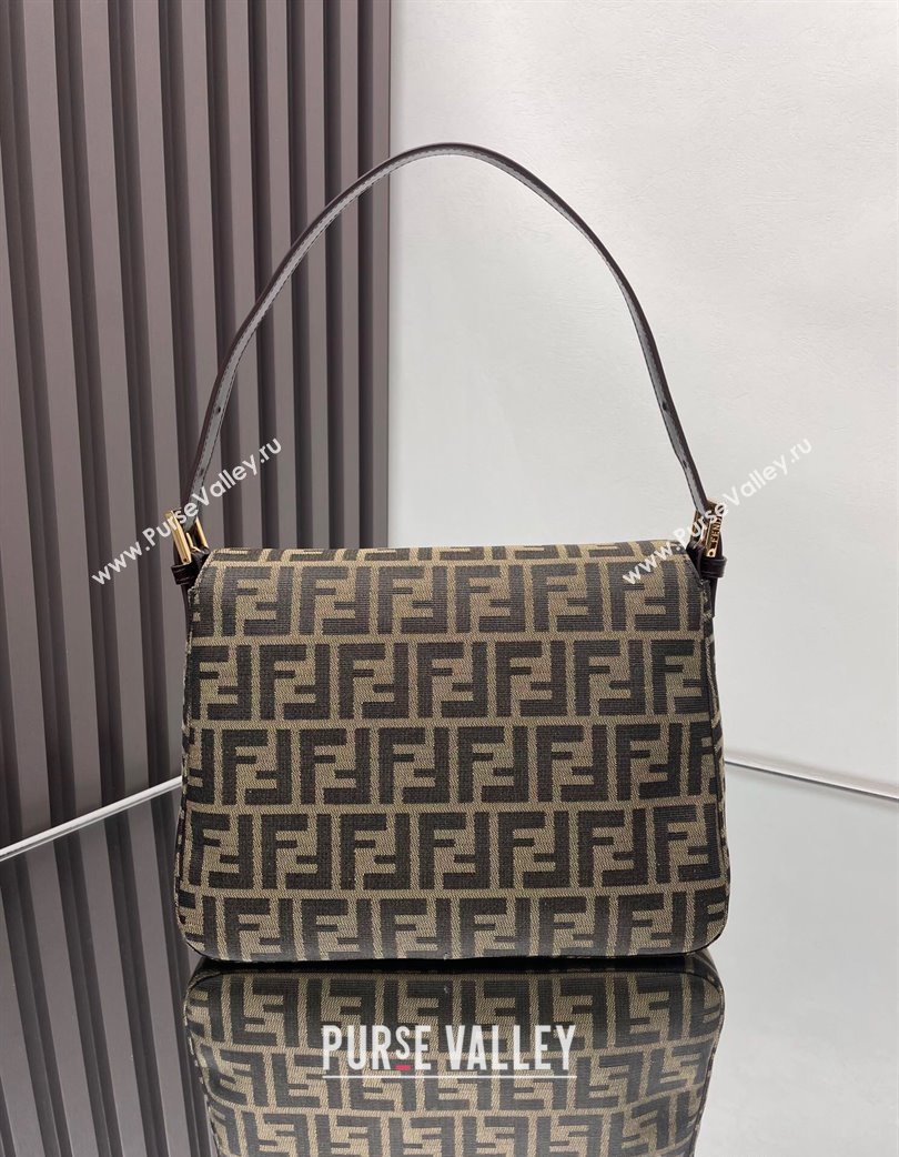Fendi Vintage Medium Hobo Bag in FF Fabric Brown/Gold 2025 0210 (AFEI-250210044)