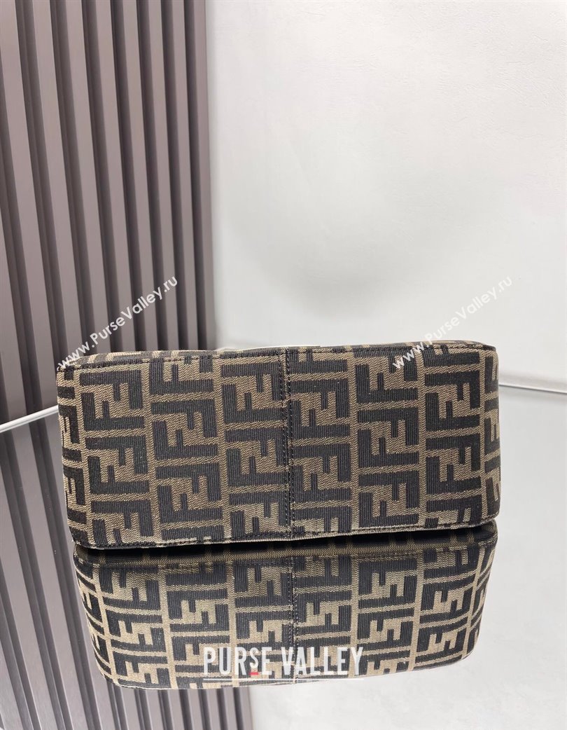 Fendi Vintage Medium Hobo Bag in FF Fabric Brown/Gold 2025 0210 (AFEI-250210044)