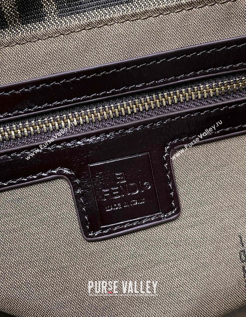 Fendi Vintage Medium Hobo Bag in FF Fabric Brown/Gold 2025 0210 (AFEI-250210044)