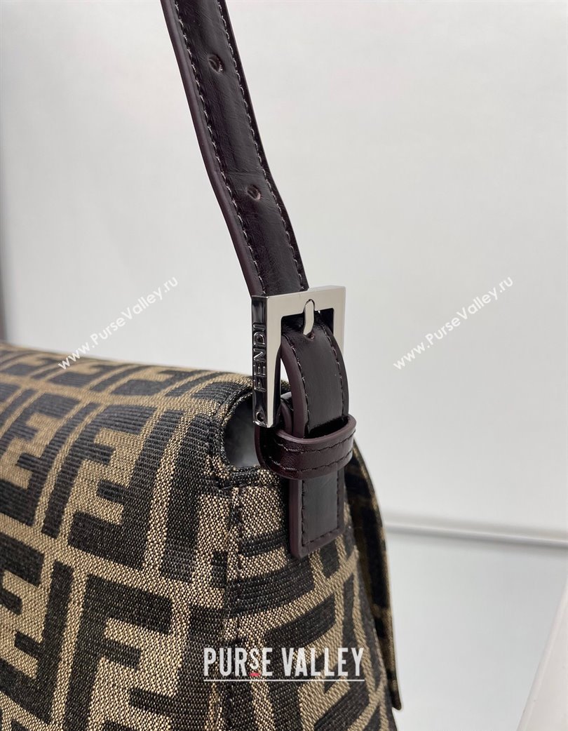 Fendi Vintage Medium Hobo Bag in FF Fabric Brown/Silver 2025 0210 (AFEI-250210045)