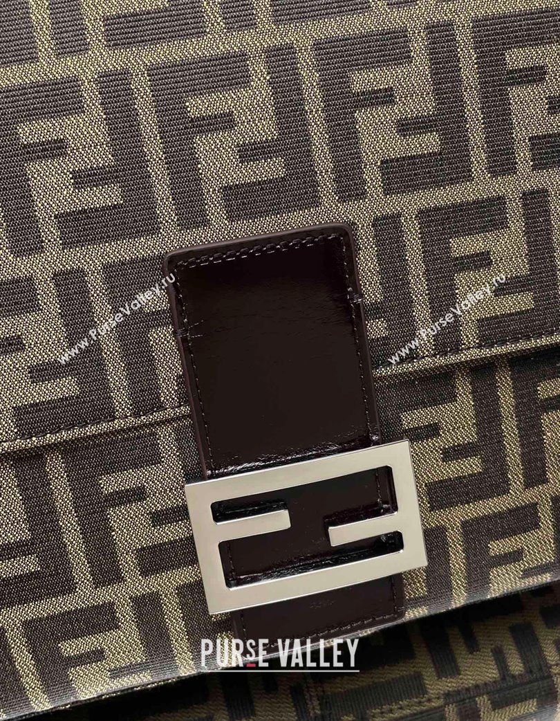 Fendi Vintage Medium Hobo Bag in FF Fabric Brown/Silver 2025 0210 (AFEI-250210045)