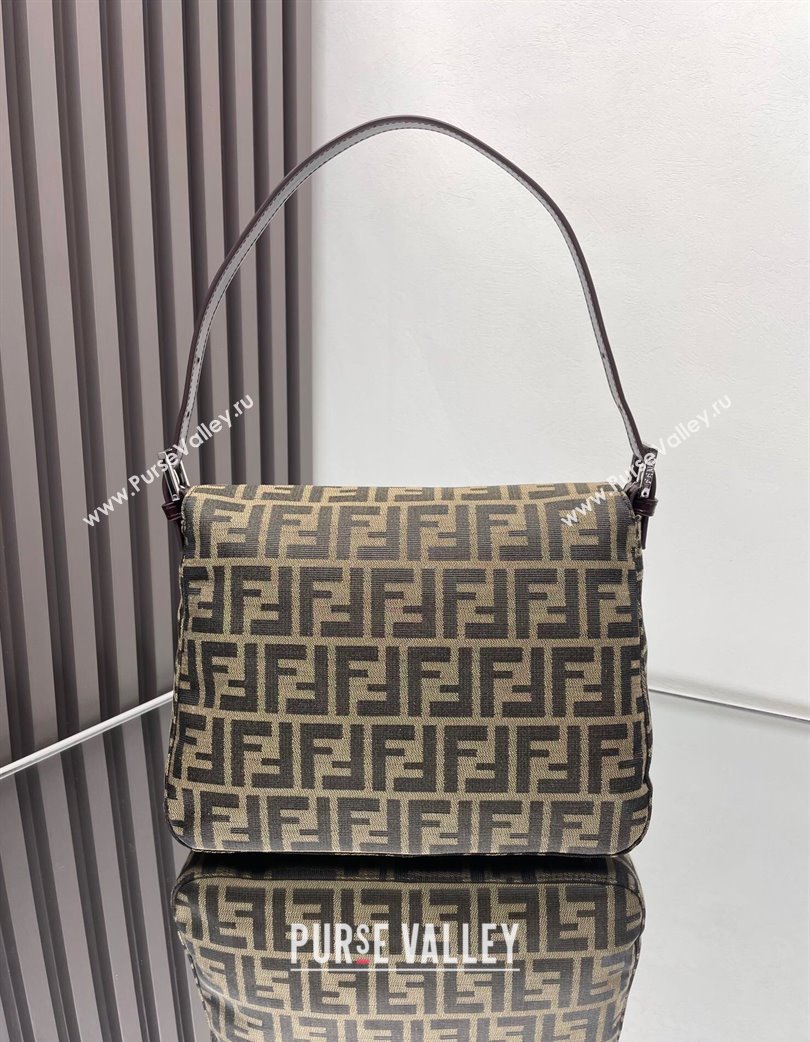 Fendi Vintage Medium Hobo Bag in FF Fabric Brown/Silver 2025 0210 (AFEI-250210045)
