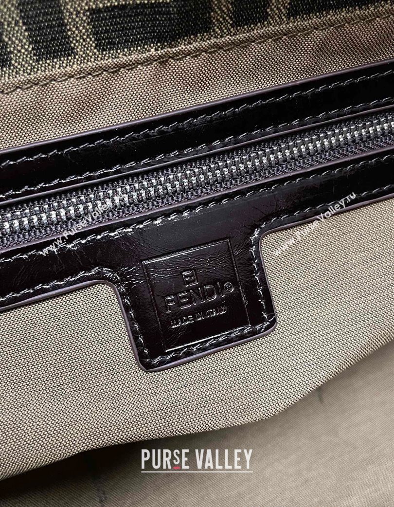 Fendi Vintage Medium Hobo Bag in FF Fabric Brown/Silver 2025 0210 (AFEI-250210045)