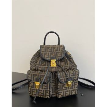 Fendi Vintage Backpack Bag in FF Fabric Brown 2025 0210 (AFEI-250210046)