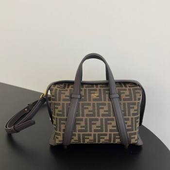 Fendi Vintage Boston 365 Bag in FF Fabric Brown 2025 0210 (AFEI-250210047)
