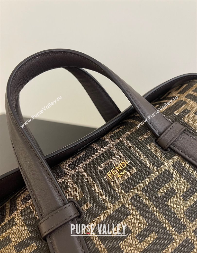 Fendi Vintage Boston 365 Bag in FF Fabric Brown 2025 0210 (AFEI-250210047)