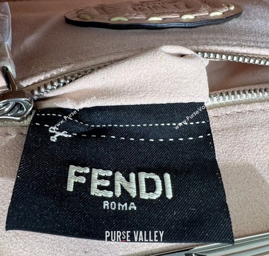 Fendi Peekaboo Mini Bag with Topstitches in Romano Leather Light Pink 2025 8BN244 (AFEI-250208022)