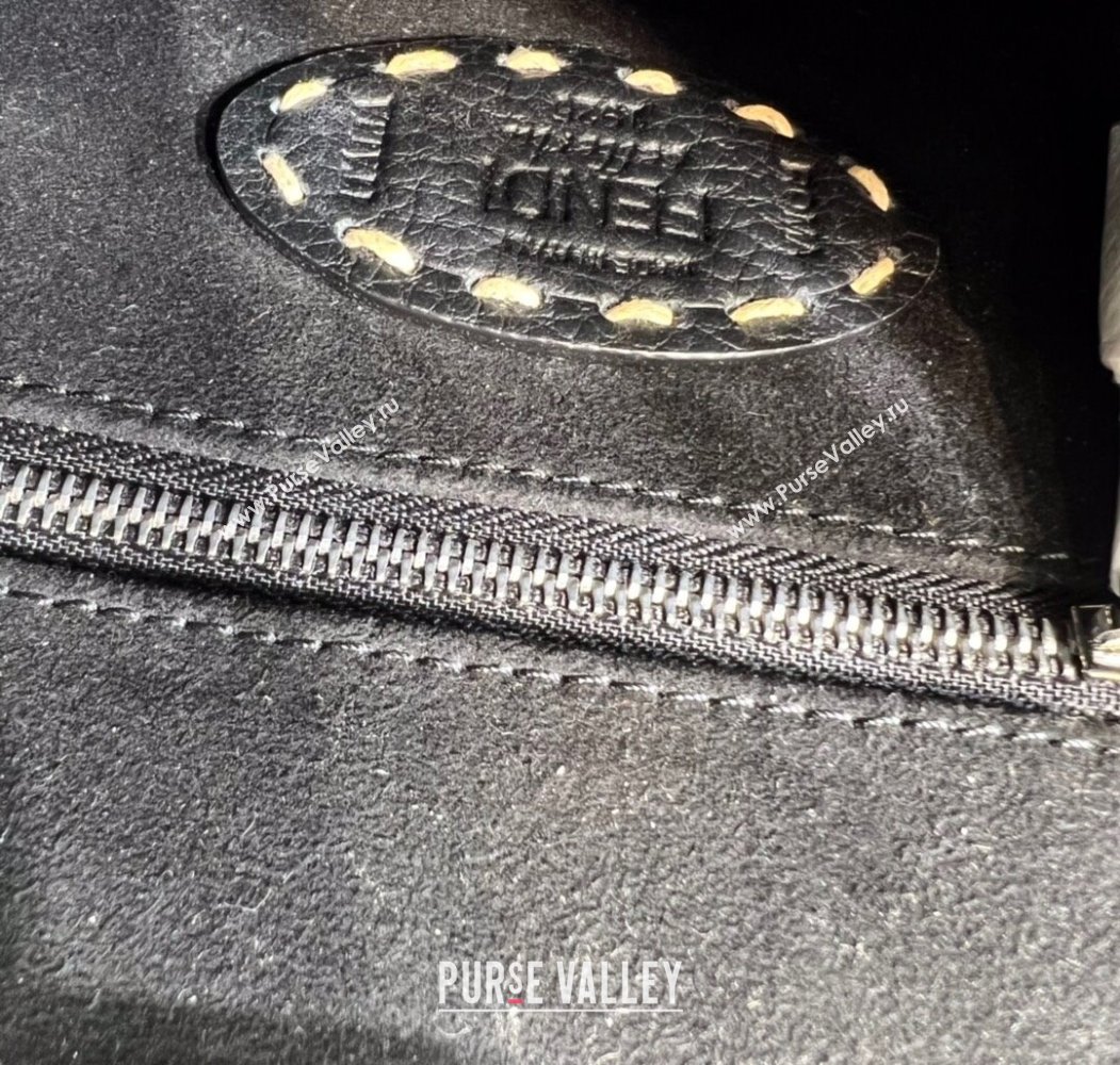 Fendi Peekaboo Mini Bag with Topstitches in Romano Leather Black 2025 8BN244 (AFEI-250208023)