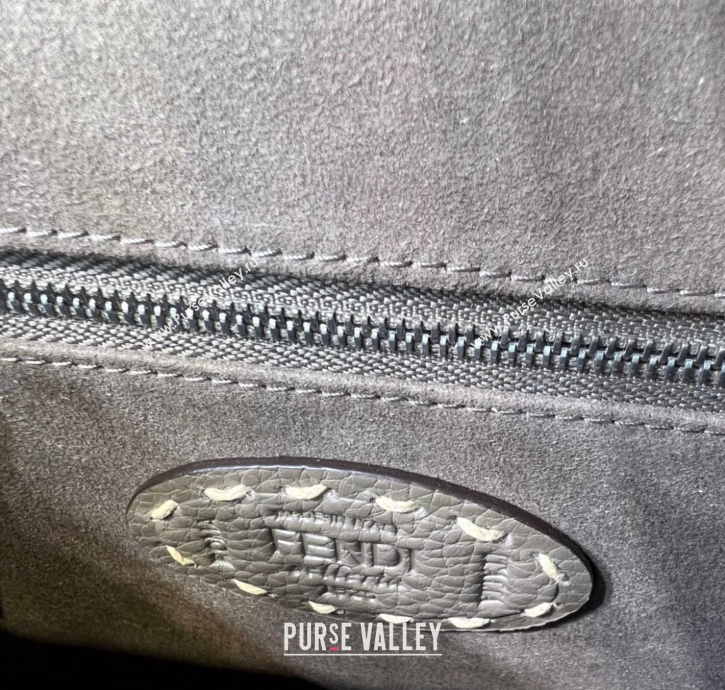 Fendi Peekaboo Mini Bag with Topstitches in Romano Leather Grey 2025 8BN244 (AFEI-250208024)