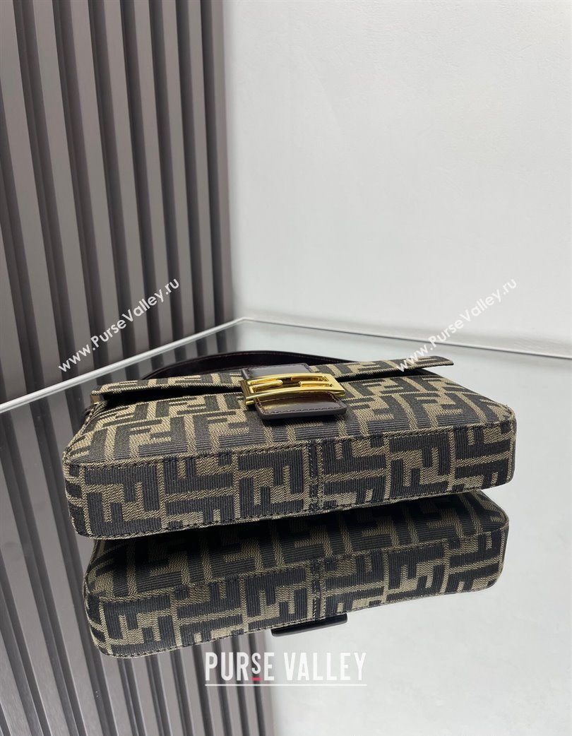 Fendi Baguette 1997 Medium Bag in FF Fabric Brown/Gold 2025 8657 (AFEI-250210042)