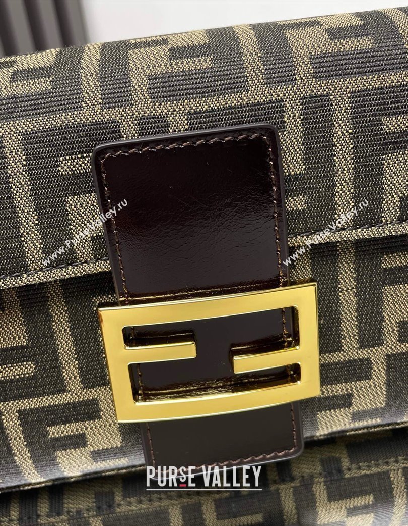 Fendi Baguette 1997 Medium Bag in FF Fabric Brown/Gold 2025 8657 (AFEI-250210042)