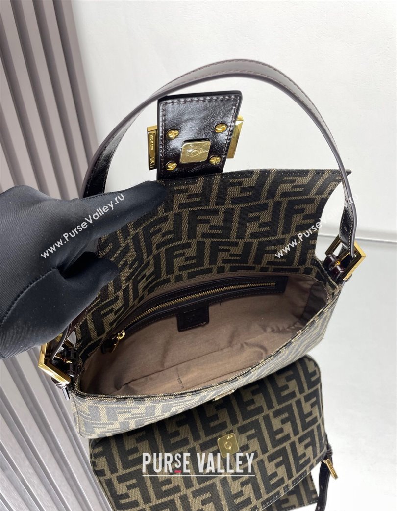 Fendi Baguette 1997 Medium Bag in FF Fabric Brown/Gold 2025 8657 (AFEI-250210042)