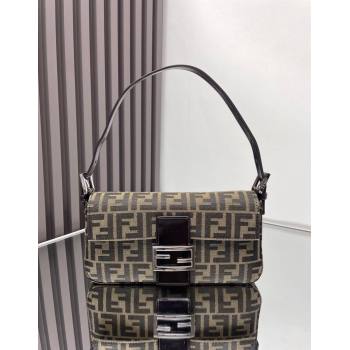 Fendi Baguette 1997 Medium Bag in FF Fabric Brown/Silver 2025 8657 (AFEI-250210043)