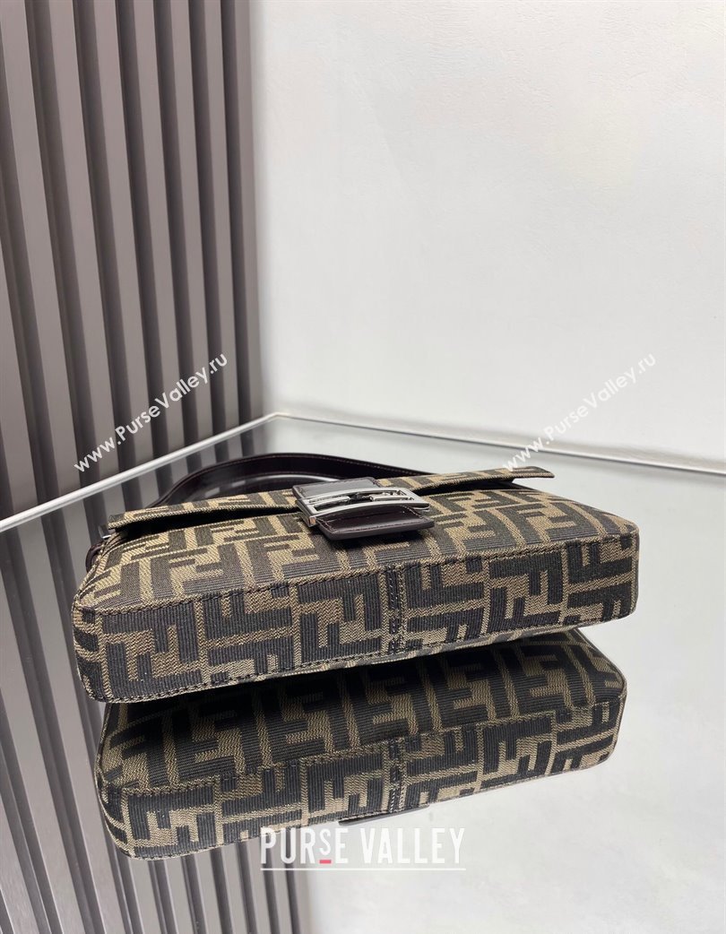 Fendi Baguette 1997 Medium Bag in FF Fabric Brown/Silver 2025 8657 (AFEI-250210043)