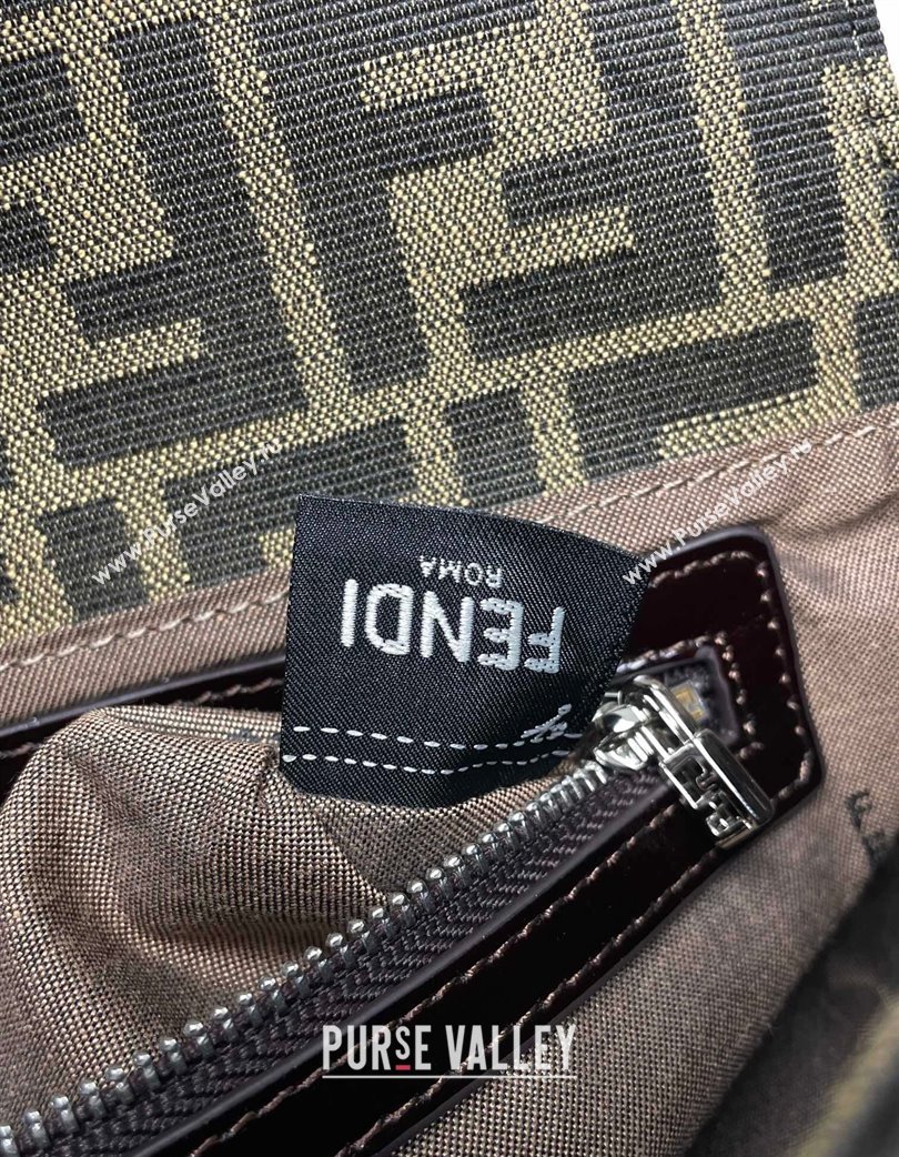 Fendi Baguette 1997 Medium Bag in FF Fabric Brown/Silver 2025 8657 (AFEI-250210043)