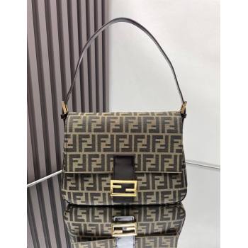 Fendi Vintage Medium Hobo Bag in FF Fabric Brown/Gold 2025 0210 (AFEI-250210044)