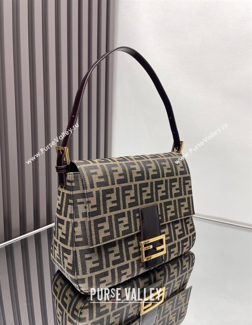 Fendi Vintage Medium Hobo Bag in FF Fabric Brown/Gold 2025 0210 (AFEI-250210044)