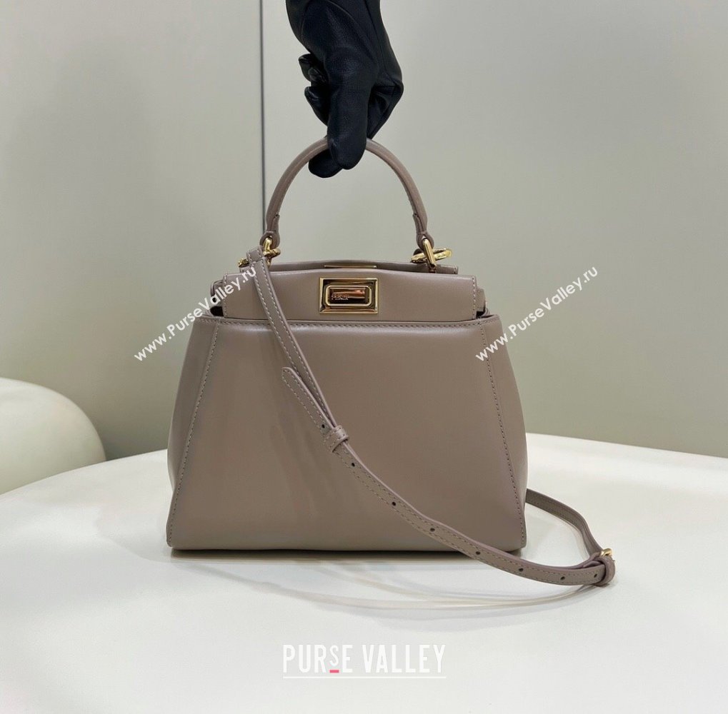 Fendi Peekaboo Mini Bag in Soft Lambskin Grey 2025 2590 (CL-250208034)