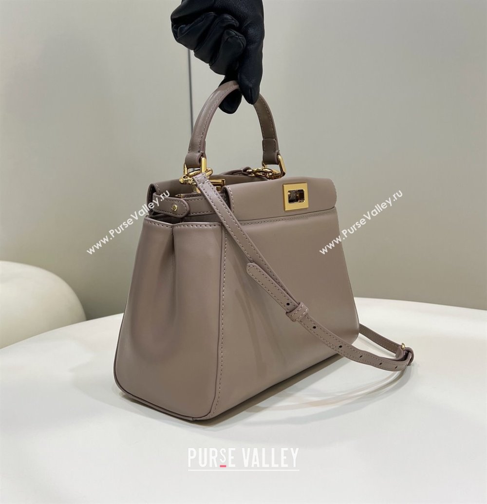 Fendi Peekaboo Mini Bag in Soft Lambskin Grey 2025 2590 (CL-250208034)