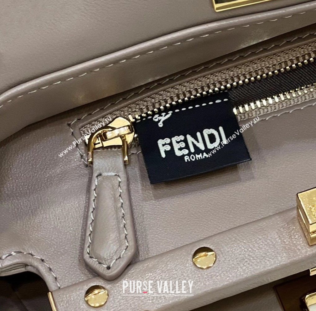Fendi Peekaboo Mini Bag in Soft Lambskin Grey 2025 2590 (CL-250208034)