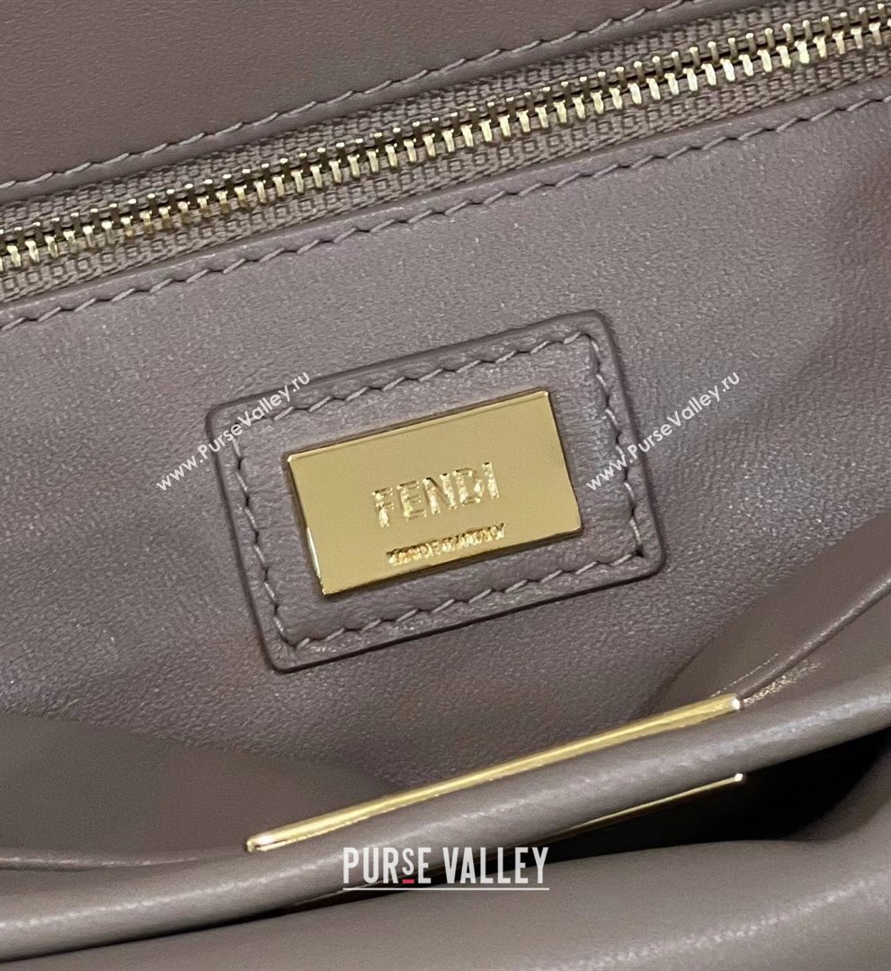 Fendi Peekaboo Mini Bag in Soft Lambskin Grey 2025 2590 (CL-250208034)