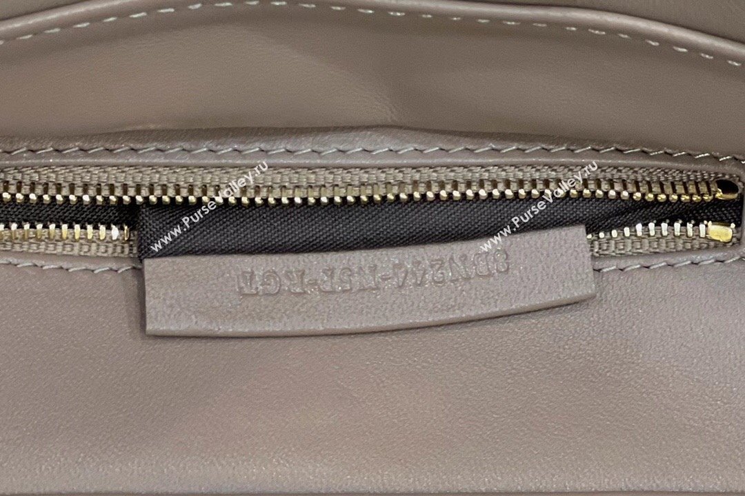 Fendi Peekaboo Mini Bag in Soft Lambskin Grey 2025 2590 (CL-250208034)