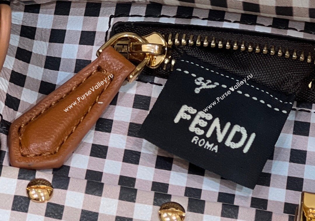 Fendi Peekaboo Mini Bag in Soft Lambskin Brown 2025 8315B (CL-250208041)