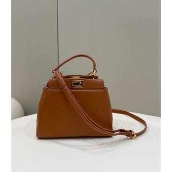 Fendi Peekaboo Mini Bag in Soft Lambskin Brown 2025 8315B (CL-250208041)