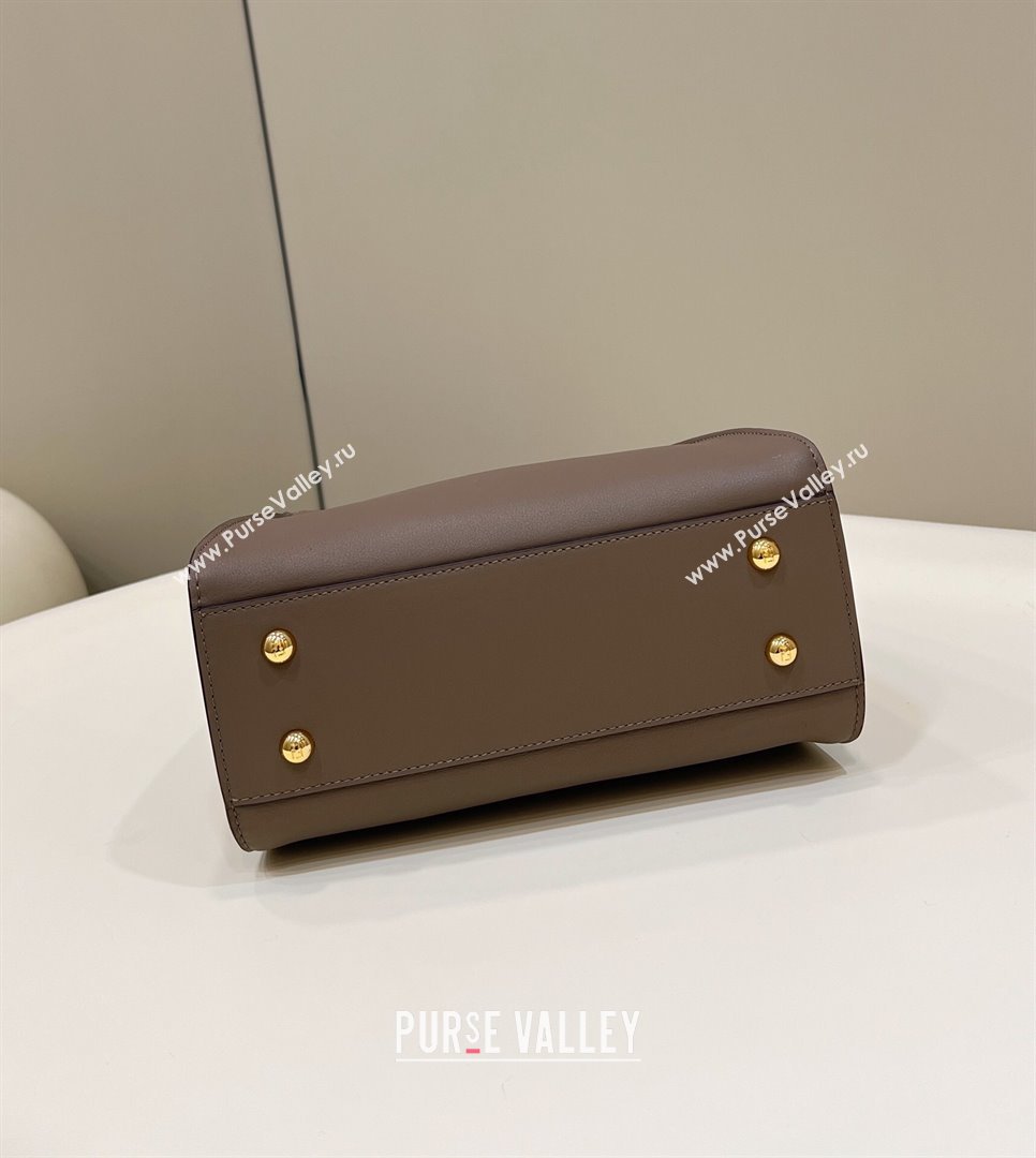 Fendi Peekaboo Mini Bag in Calfskin Leather Elephant Grey 2025 2125 Top Quality (CL-250208055)