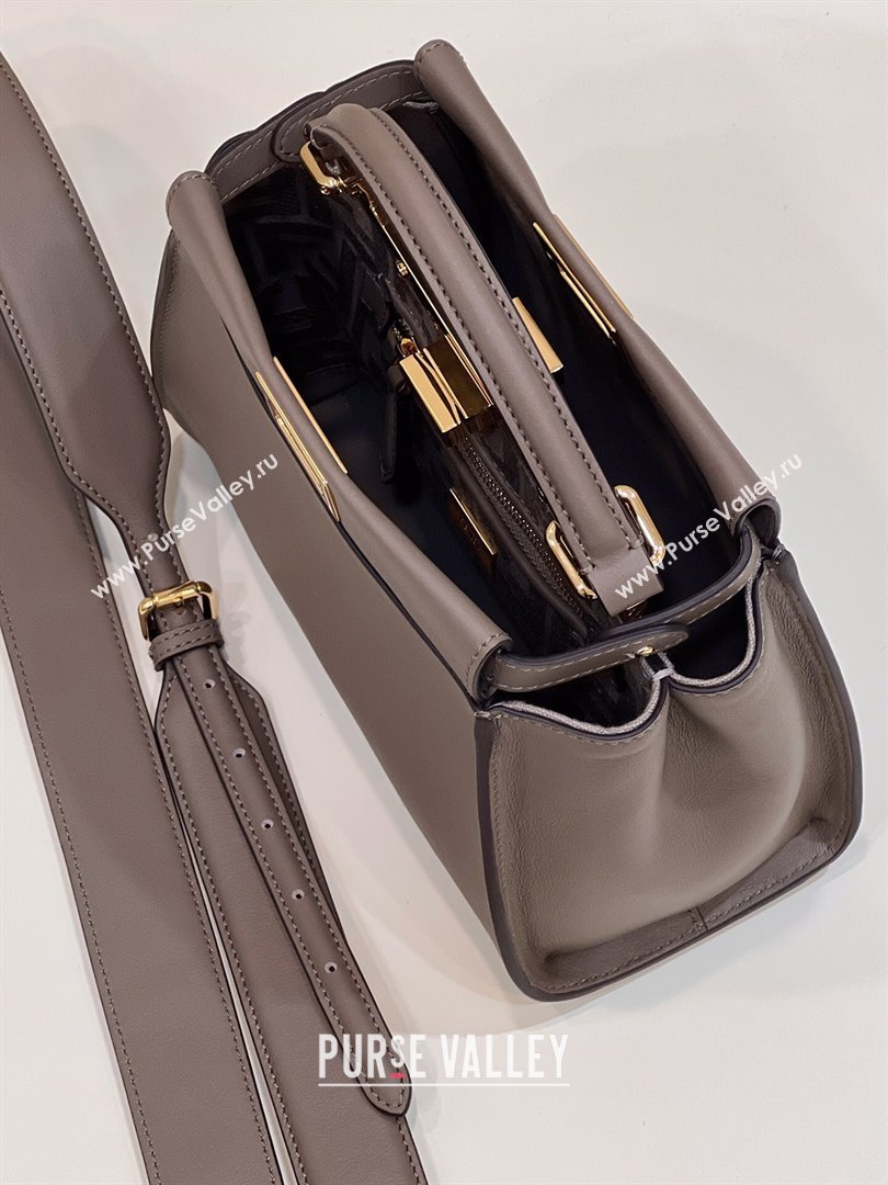 Fendi Peekaboo Mini Bag in Calfskin Leather Elephant Grey 2025 2125 Top Quality (CL-250208055)