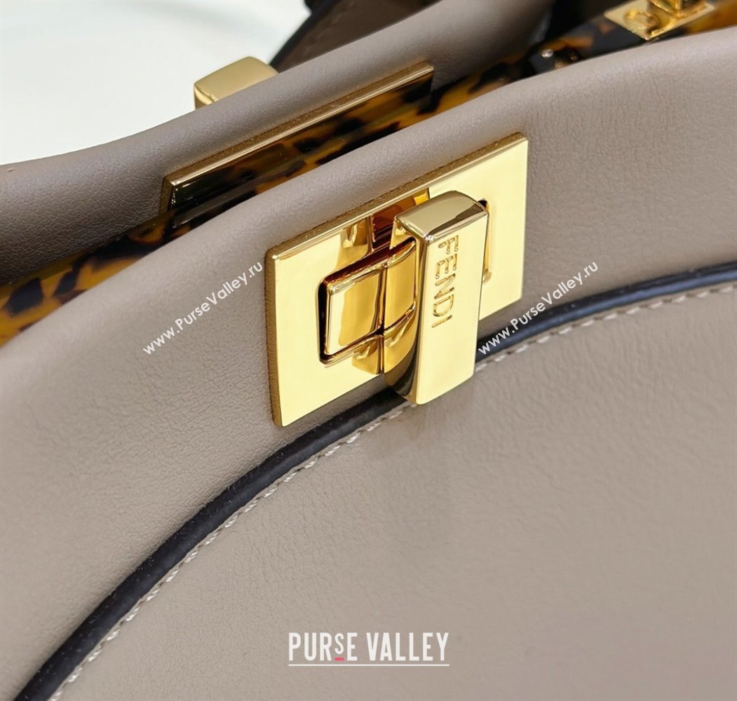 Fendi Peekaboo Mini Bag in Calfskin Leather Dove Grey 2025 2125 Top Quality (CL-250208053)