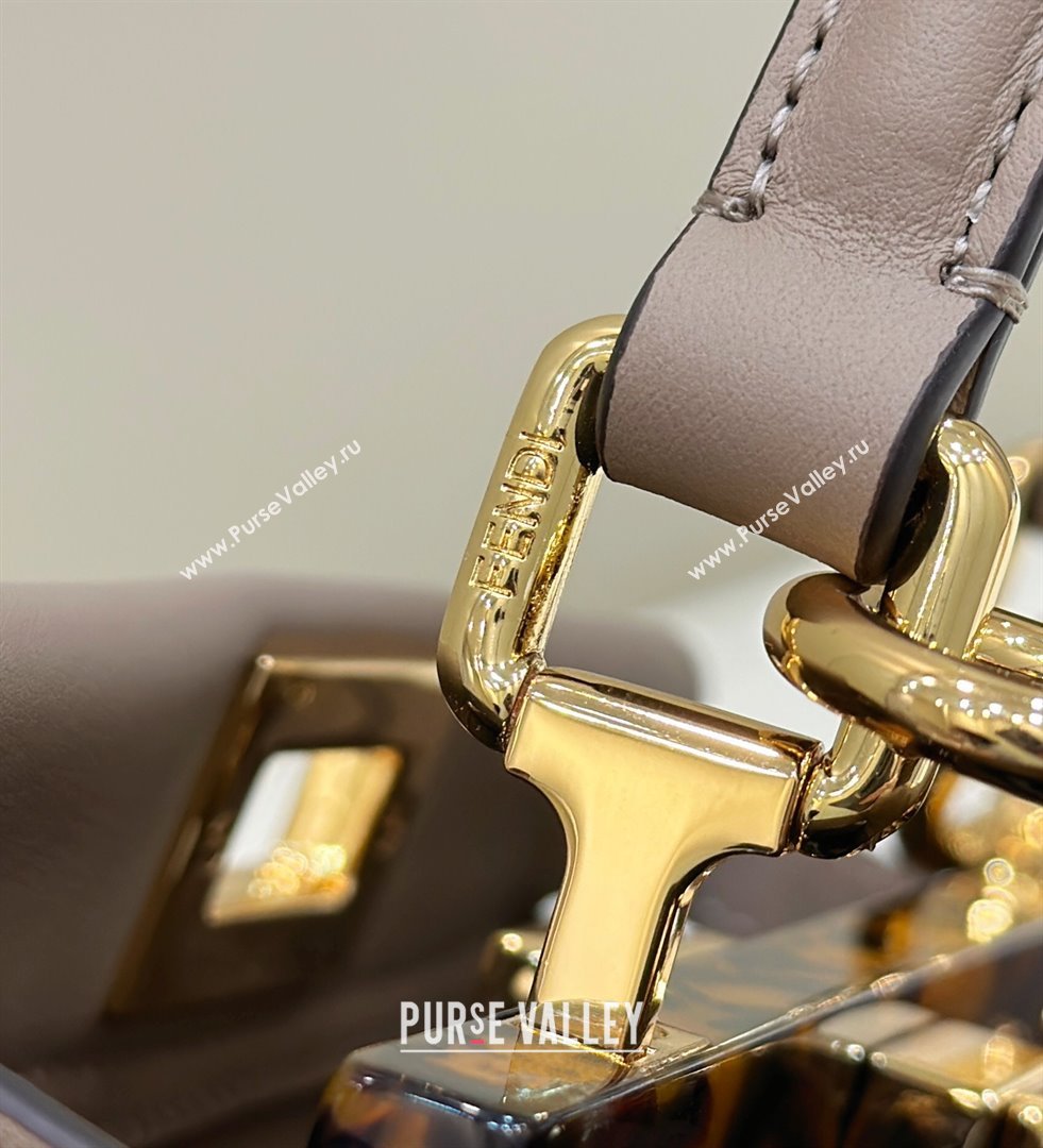Fendi Peekaboo Mini Bag in Calfskin Leather Dove Grey 2025 2125 Top Quality (CL-250208053)