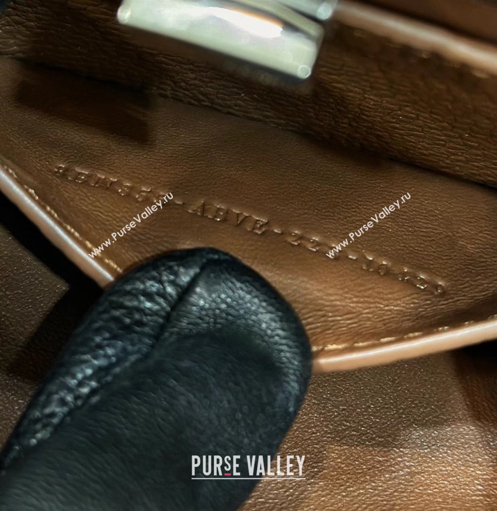 Fendi Peekaboo ISeeU Petite Bag in Grained Leather with Oversized topstitching Dark Brown 2025 80133 top (CL-250210011)