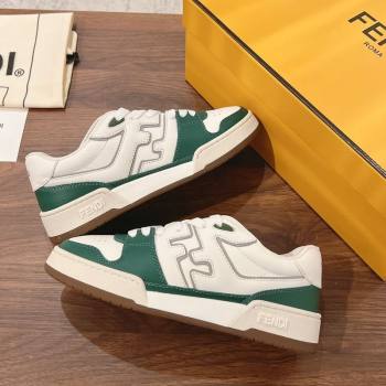 Fendi Match Low-top Sneakers in Calfskin Leather Green/White 2025 0220 (MD-250220097)