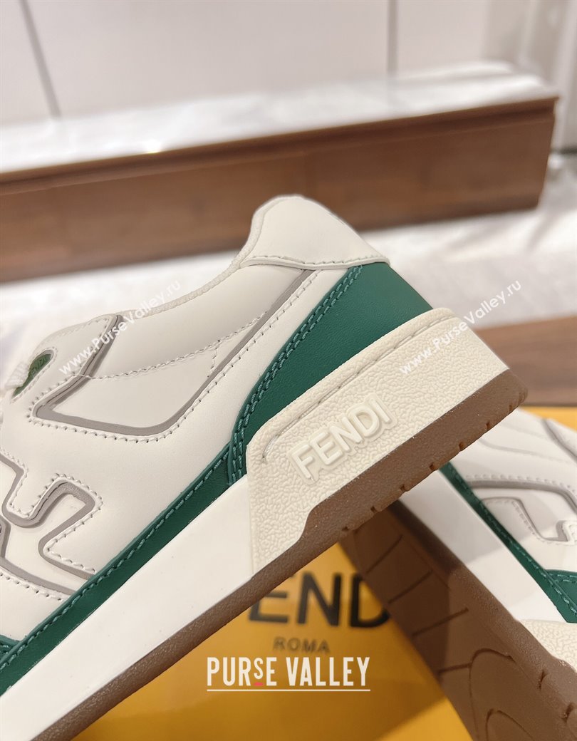 Fendi Match Low-top Sneakers in Calfskin Leather Green/White 2025 0220 (MD-250220097)