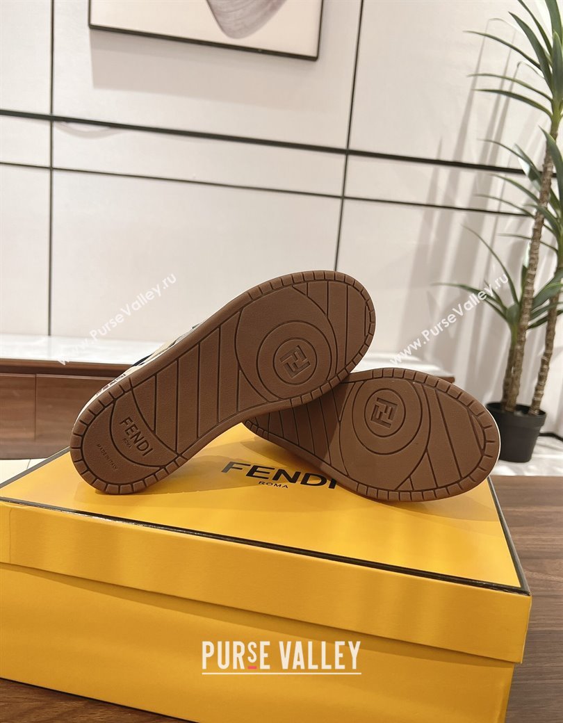 Fendi Match Low-top Sneakers in Canvas and Leather Navy Blue 2025 0219 (MD-250220116)