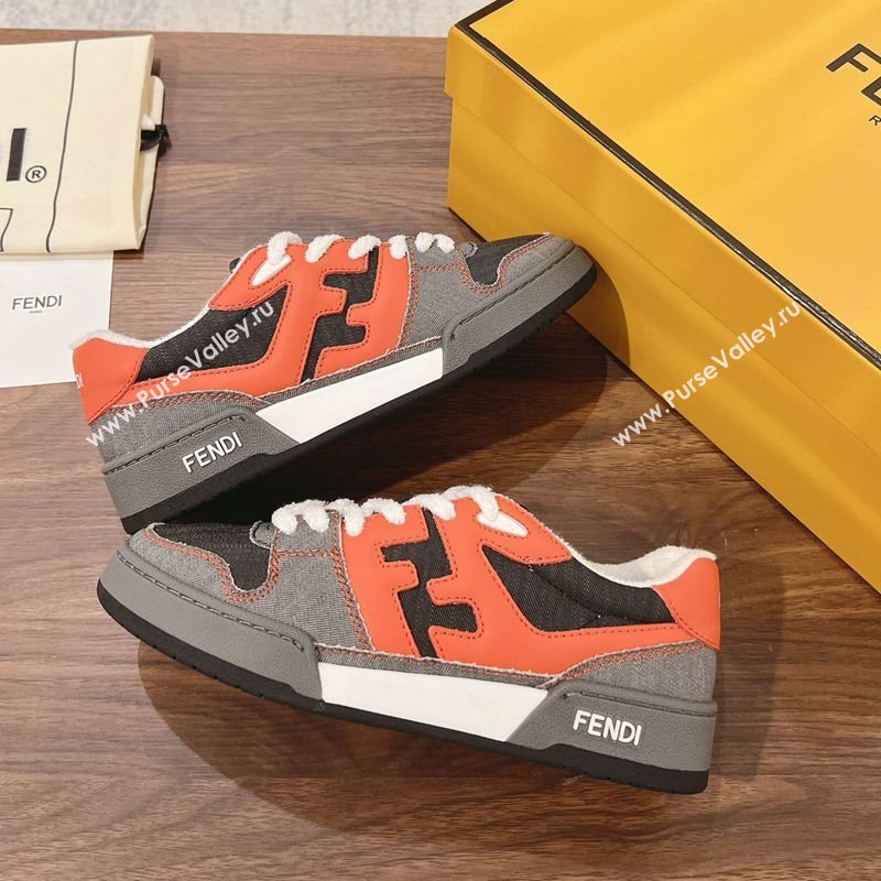 Fendi Match Low-top Sneakers in Canvas Dark Grey 2025 0219 (MD-250220117)
