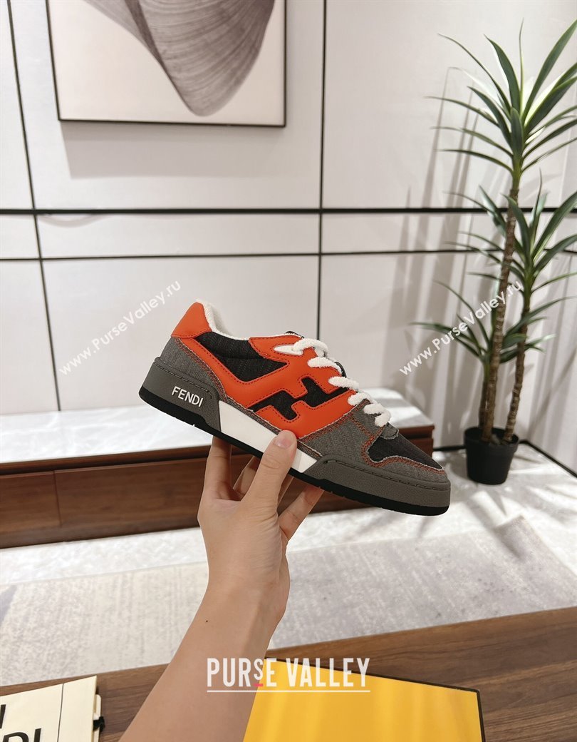 Fendi Match Low-top Sneakers in Canvas Dark Grey 2025 0219 (MD-250220117)