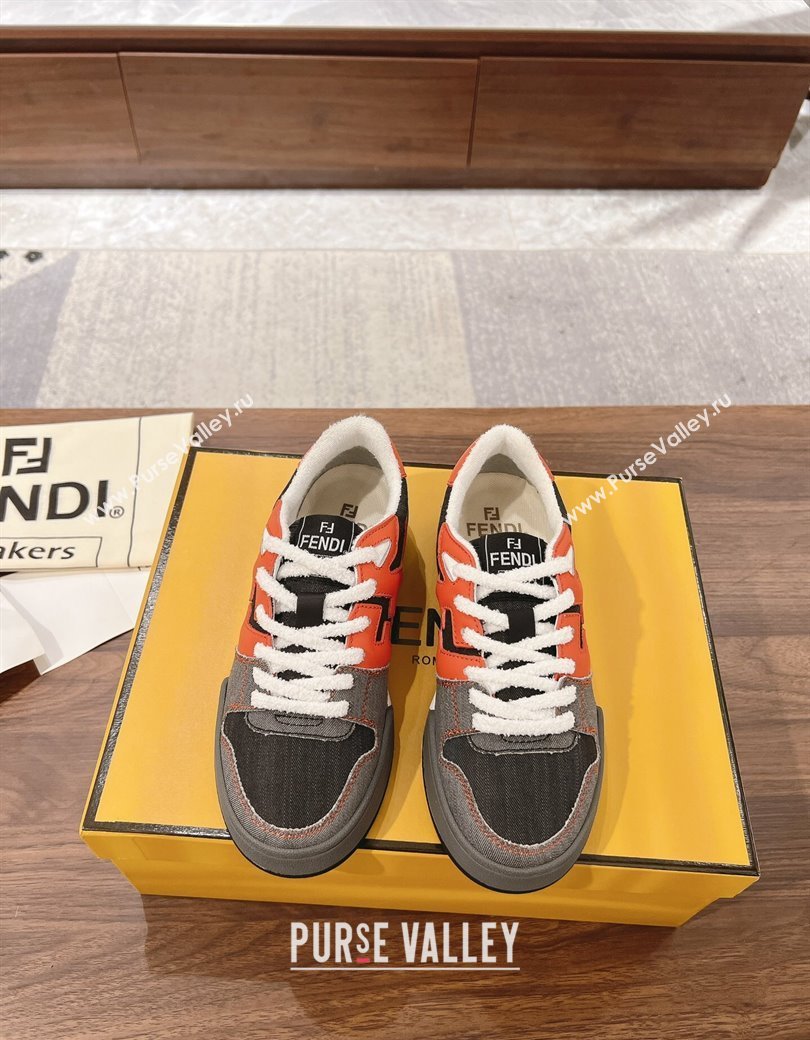 Fendi Match Low-top Sneakers in Canvas Dark Grey 2025 0219 (MD-250220117)